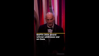 BAFTA winner uses speech to addresses war in Gaza  AJshorts [upl. by Odeen]