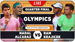 NADAL  ALCARAZ vs RAM  KRAJICEK • Paris Olympics 2024 • LIVE Tennis Play by Play Stream [upl. by Estel]