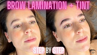 LAMINATION  BROW TINT PROCESS Step by Step using Thuya and Brow Code [upl. by Filide687]