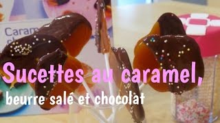 Sucettes au caramel beurre salé et chocolat  Fred et Camille Cuisine [upl. by Tryck955]