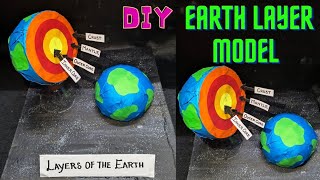 How To Make Earth Layer Model  Layers Of The Earth Model  School Project craftthebest1 [upl. by Wylen]