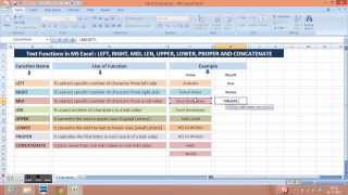 Excel Tutorial  LEN RIGHT MID CONCATENATE Extract Text From Cells in Excel Advanced [upl. by Leibman]