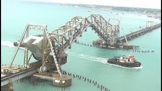 Pamban Rail Bridge Rameshwaram Opens up for Ship Crossing [upl. by Joelynn416]