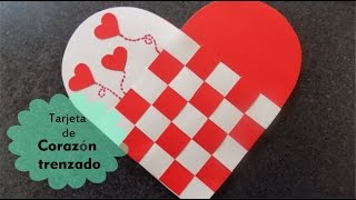 Tarjeta de corazón trenzado de papel para el día de San Valentín [upl. by Sida170]