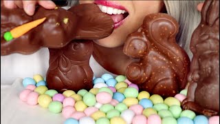 ASMR Eating Easter Chocolate Crunchy Bite Compilation No Talking [upl. by Ecitsuj]