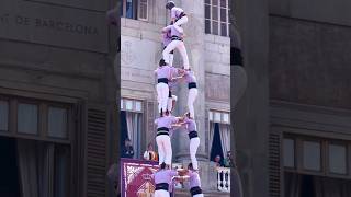 Traditional Catalan culture  Building a Castell shorts Catalonia castell [upl. by Aborn]