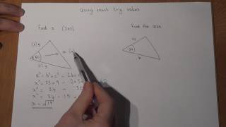 Sine and Cosine exact values cosine rule and area 12absinC [upl. by Bisset]