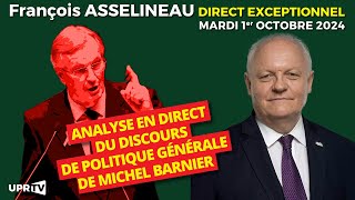 François Asselineau analyse en direct le discours de politique générale de Michel Barnier [upl. by Iney]