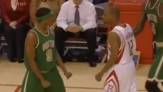 Rajon Rondo and Rafer Alston Fight  20072008  Celtics snap Houstons 22 game winning streak [upl. by Jaynell]