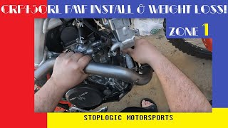 CRF450RL FMF Install and weight reduction [upl. by Onifled]