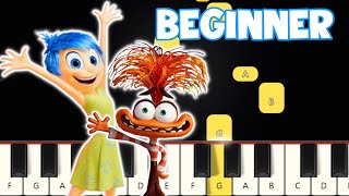 Inside Out  Theme Song  Beginner Piano Tutorial  Easy Piano [upl. by Valerle]