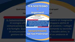 Tfa sostegno cosa studiare 7 argomenti sempre presenti nei test preliminari shorts 06 [upl. by Ausoj]