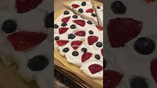 viral fruit pizza 🍓🫐🍦  we used Pillsbury storebought sugar cookie dough cool whip  fruit [upl. by Baalbeer]