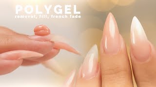 PolyGel Removal Fill and Sculpting a French Fade [upl. by Otrebtuc]