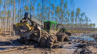 Does It Get Stuck Log Skidder Working in Swamp Conditions [upl. by Elimay630]