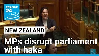 New Zealand MPs disrupt parliament with haka to protest Indigenous treaty bill • FRANCE 24 English [upl. by Hyacinth]