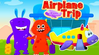 Chomping Monsters  Gulpy and Gobble are going to Monster City by Airplane  Kidloland Games [upl. by Blalock656]