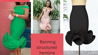 How to add structure with boning to your hemlineHow to cut and sew a double circle skirt hemline [upl. by Honig]