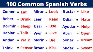 The 100 Most Common Spanish Verbs Learn Them Now [upl. by Ahselrak]