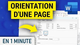 Changer lorientation dune seule page sur Word [upl. by Nap802]