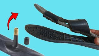 Put The Tire Rubber On A Clever Way To Repair All Slippers and Shoes [upl. by Anec964]