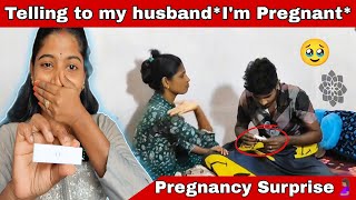 Telling to my husband Im Pregnant🥹🤰🏽Pregnancy Surprise to HusbandTamilpaviLoveprasanth [upl. by Aramit]