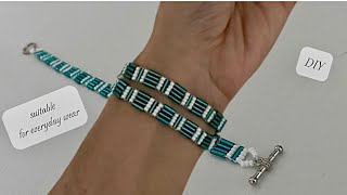 How to make jewelry Beaded bracelet tutorial [upl. by Jacenta]