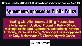 Agreements Opposed to Public Policy in Business Law  CA FoundationAgreements Against Public Policy [upl. by O'Meara97]