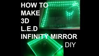 how to make very simple 3D LED infinity illusion mirror  under 2 mins  using home items [upl. by Annawt867]