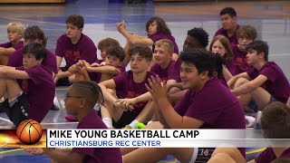 Mike Young basketball camp helping area kids learn fundamentals skills of the game [upl. by Lehcir]