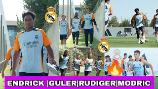 ENDRICK FIRST TRAINING WITH ARDA GULER 🔥ENDRICK Joins ModricRudiger at Rea Madrid Training Today [upl. by Brogle]