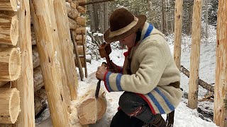 Starting the Verandah of the Log Cabin LOG CABIN BUILD  PIONEER LIFE CIRCA 1700s [upl. by Eanwahs]