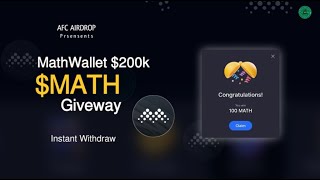 MathWallet Tap2Earn 200000 MATH token Giveway [upl. by Nirre662]