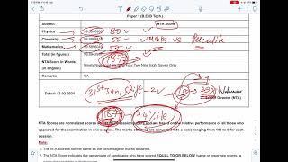 NTA Score Meaning  Discrepancy in marks and percentile🤔 All confusion clear 👍 JEE Main 2024 [upl. by Ahsetra]