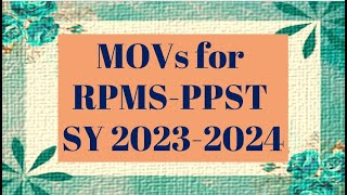 MOVs for RPMS PPST SY 2023 2024 [upl. by Chere]