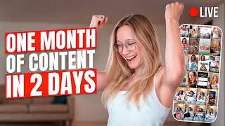 Content Batching Is HARDER Than Gurus Tell  Creating 30 Videos In 2 Days LIVE [upl. by Tanitansy944]