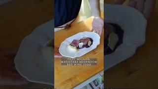 FILET MIGNON MATSUTAKE MUSHROOM RED WINE SUGO italianfood asmr nycchef cooking steak [upl. by Amehsyt]