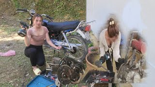 TIMELAPSE Genius girl repairs tractor engines and milling machine engines helping villagers [upl. by Bendix]