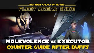 Malevolence vs Executor Counter Guide 20 After Buffs  SWGOH Fleet Arena [upl. by Ardnuassac]