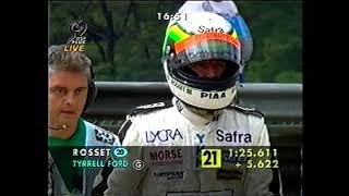 F1 Hungary 1998 FP2 Rosset spins into the gravel DF1 [upl. by Tace]