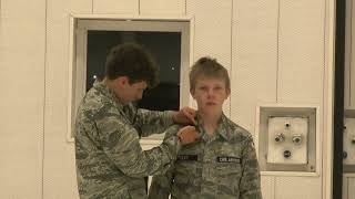 Edwards HAATS Eli Finley promoting in his Civil Air Patrol Squadron Congrads [upl. by Jariv]