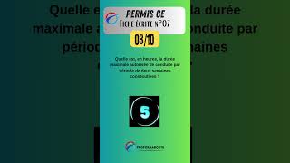 Permis CE  Fiche écrite 07 question à 03 quiz questionnaire [upl. by Jone]