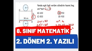 8 Sınıf Matematik 2 Dönem 2 Yazılı Soruları [upl. by Pitts]