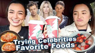 Trying Celebrities Favorite Foods  Merrell Twins [upl. by Carlin]