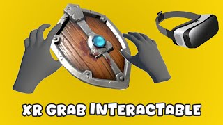 holding a shield with VR  XR Grab Interactable unity [upl. by Pulchia]