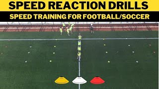 Speed Reaction Drills For SoccerFootball  Speed Training [upl. by Nosliw]