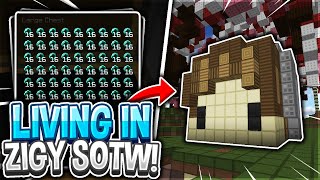 LIVING IN ZIGY SOTW SUPER RICH  MASHUP PACK RELEASE  Minecraft HCF [upl. by Cleti]