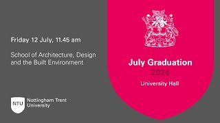 1145am  Ceremony 11 NTU Graduation 12 July 2024  Architecture Design and the Built Environment [upl. by Sadirah]