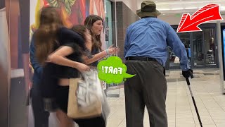 Bad Grandpa Farts On Girls At The Mall Blowing Them AWAY [upl. by Ajiram]