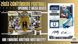 WHAT IS ACTUALLY IN 2023 CONTENDERS FOOTBALL  OPENING 2 MEGA BOXES [upl. by Ynnelg]